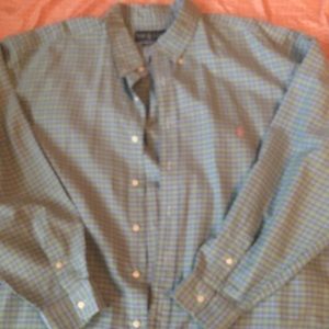 Polo Men's Plaid Stretch Classic Fit Cotton Button